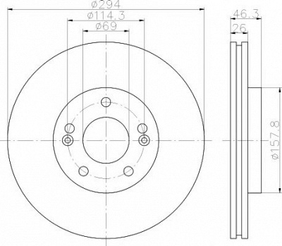 HELLA PAGID 8dd355111751 -  Тормозной диск